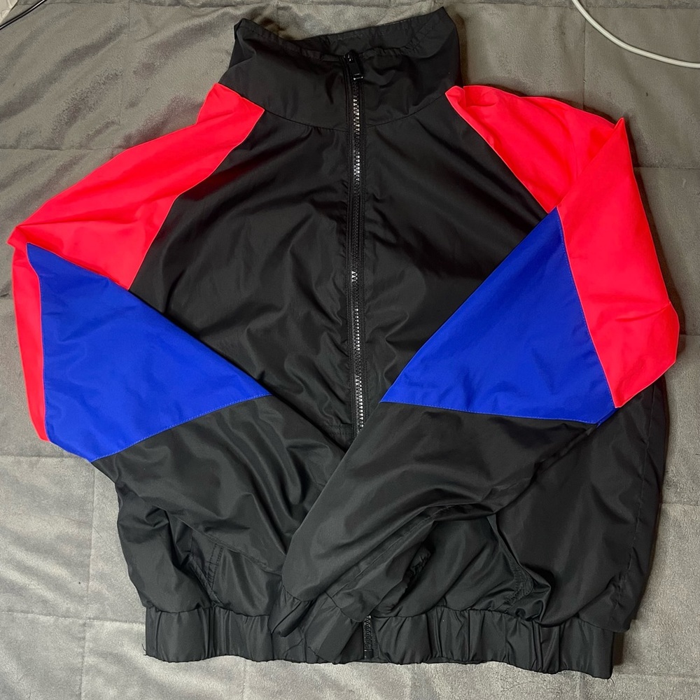 Windbreaker Jacket- Black, Pink, White